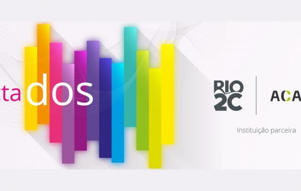 Banner do Rio2C com a logo da ACATE e a frase "estamos conectados"