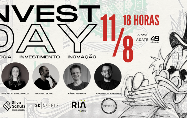 Invest Day será realizado em Florianópolis e tratará sobre os diversos tipos de investimentos para startups e demais conceitos.