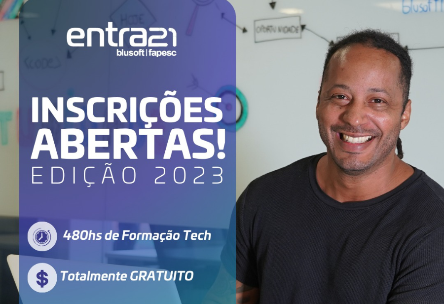 Inscrições para o Entra21 em 2023 estão abertas até o dia 28 de julho para maiores de 16 anos que estejam cursando ou concluído o ensino médio