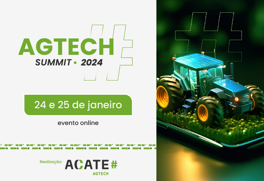 AgTech Summit será realizado online nos dias 24 e 25 de janeiro com representantes de importantes organizações do agro no Brasil.