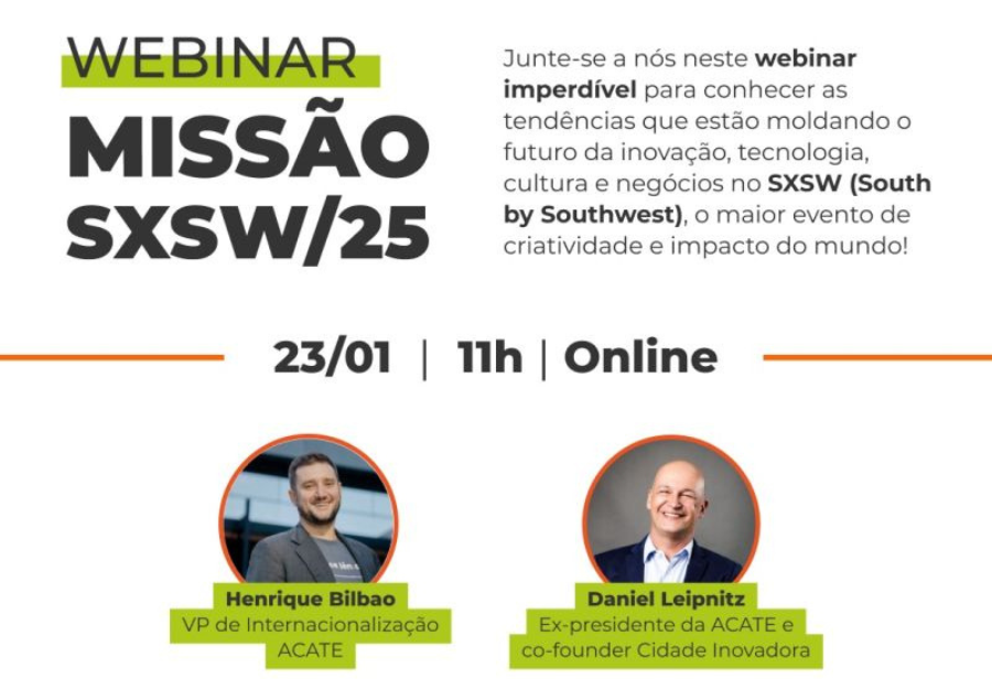 Evento online no próximo dia 23 de janeiro, às 11h, vai detalhar as oportunidades da missão empresarial ao SXSW 2025.