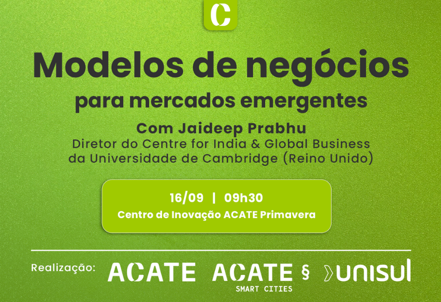 Jaideep Prabhu, da Cambridge Judge Business School, participa de evento em Florianópolis voltado a empreendedores do setor de tecnologia