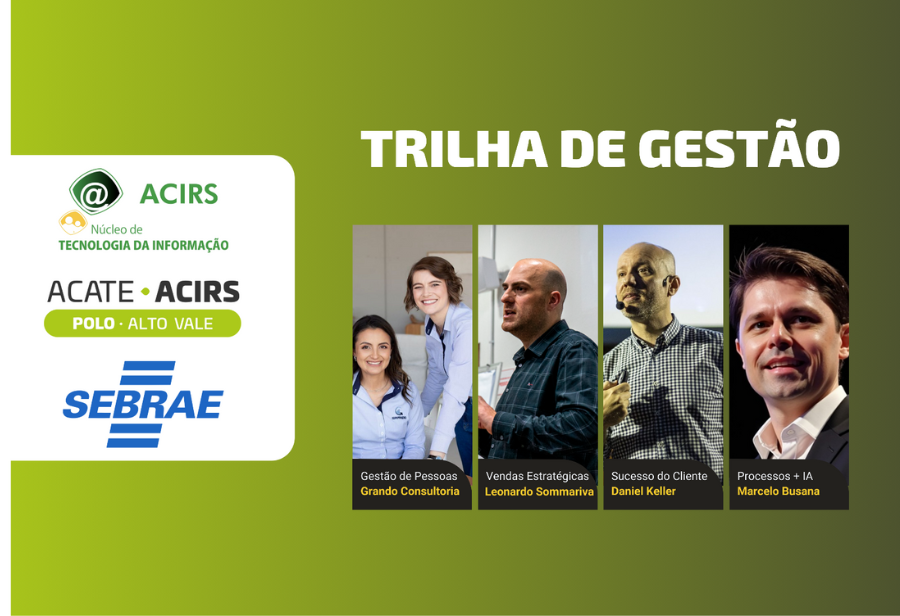 Programa Trilha de Gestão focado para lideranças abordará temas relacionados a pessoas, vendas, sucesso do cliente, processos e IA