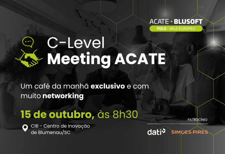C-Level Meeting, da ACATE-BLUSOFT, será um evento paralelo à programação da Oktobertech 2025 e apresentará debate sobre a Reforma Tributária