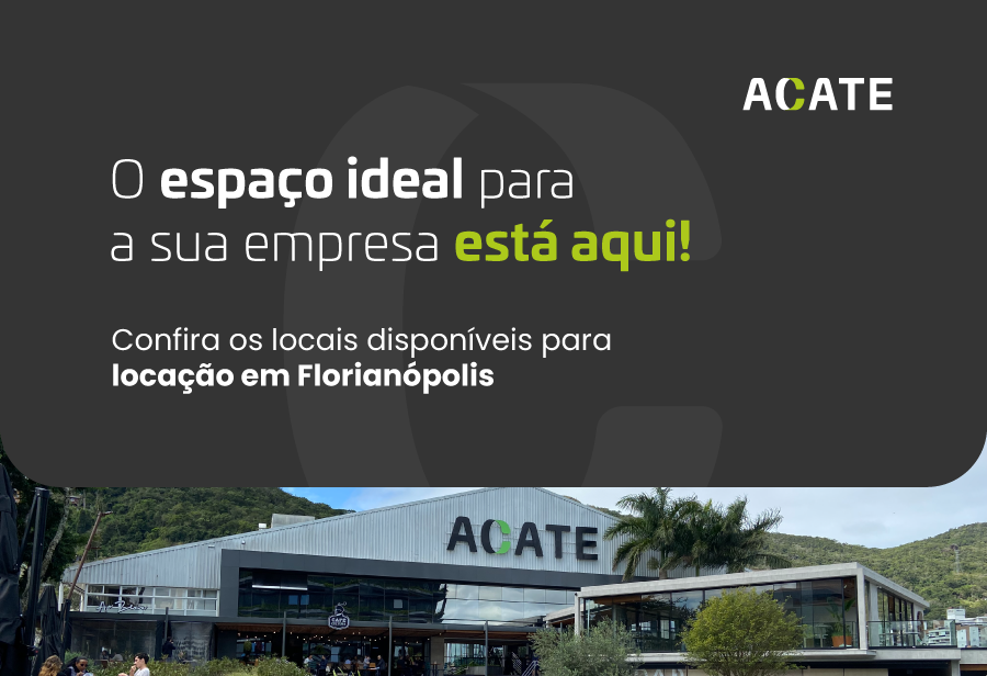 Saiba mais sobre as oportunidades de aluguel de salas e espaços no Centro de Inovação ACATE Primavera, em Florianópolis.
