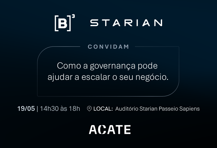 Com abordagem prática, evento da B3 e Starian vai tratar sobre assuntos relevantes para escala de negócios e acesso a capital